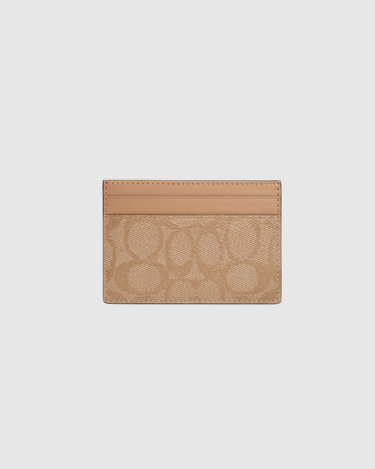 Signature Jacquard Card Case - Beige